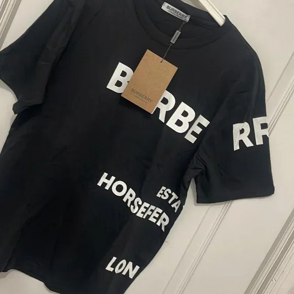 nwt burberry london black t-shirt cotton